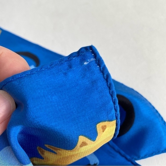 MOVADO 100% Silk Scarf The Museum Watch Face Stopwatch Celestial Sun Moon Stars - Picture 11 of 11